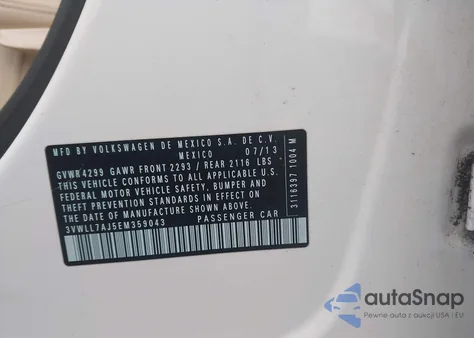 2014 Volkswagen Jetta 2.0L Tdi из США, поврежденный, VIN 3VWLL7AJ5EM359043